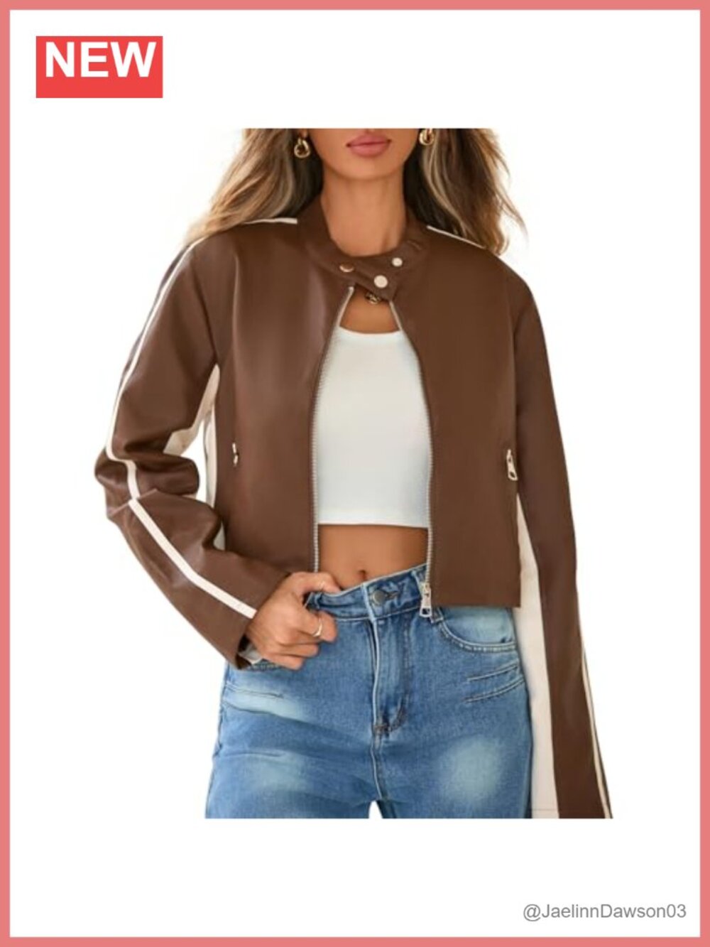 Faux Leather Cropped Biker Jacket